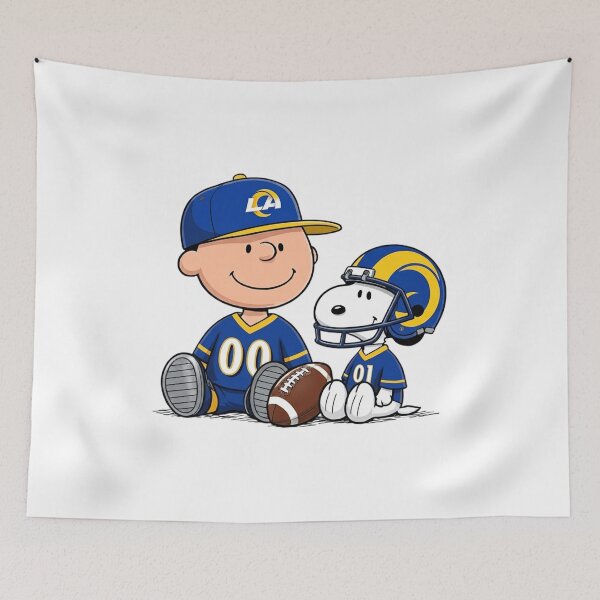 Item preview,  Snoopy And Charlie Brown Los Angeles Rams Football Fan designed and sold by DamianRoy88.