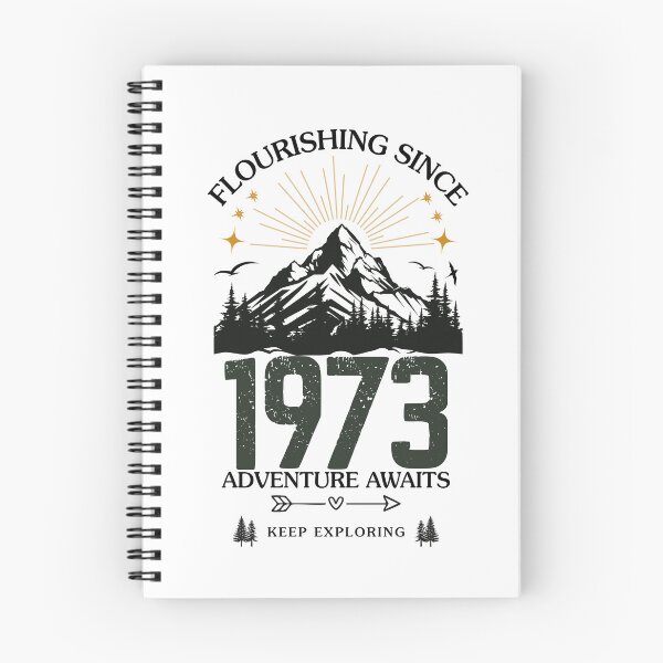 Item preview, 1973 Flourishing Since Mountain Adventure Birthday Design designed and sold by FlareCraftStudio.