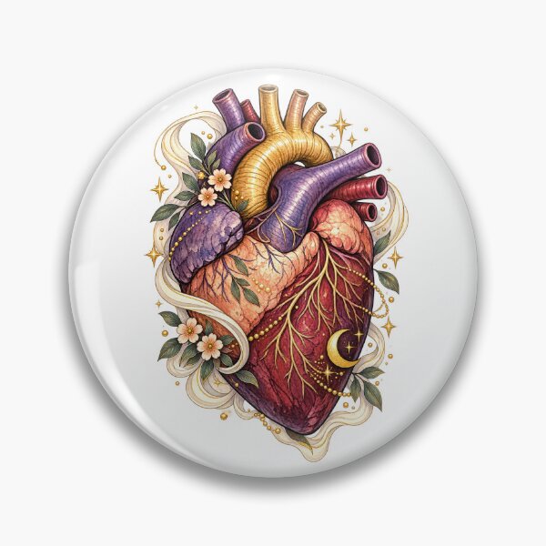Item preview, Celestial Anatomical Heart Floral Cosmic Mystical Botanical Art designed and sold by inkoutninja.