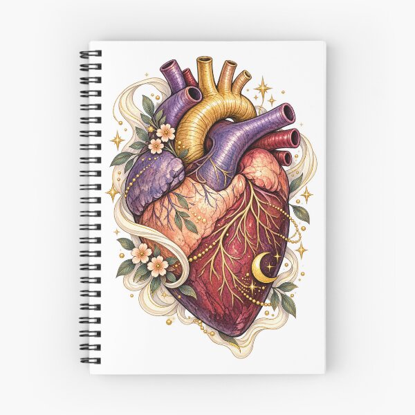 Item preview, Celestial Anatomical Heart Floral Cosmic Mystical Botanical Art designed and sold by inkoutninja.