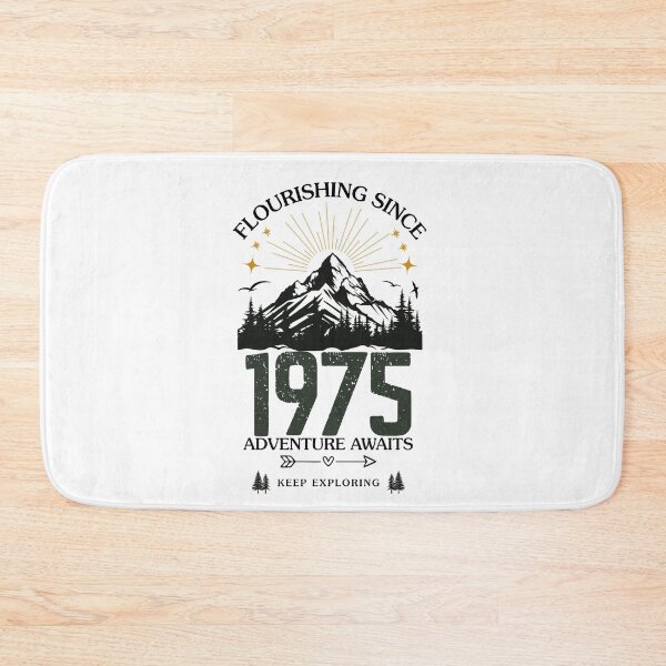 Item preview, 1975 Flourishing Since Mountain Adventure Birthday Design designed and sold by FlareCraftStudio.