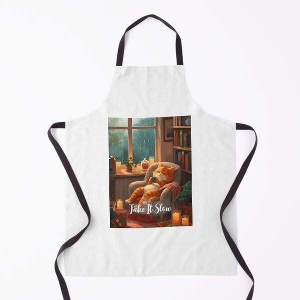 Item preview, Cozy Cat Reading by Fireplace "Take It Slow" designed and sold by GiaoCalonas.