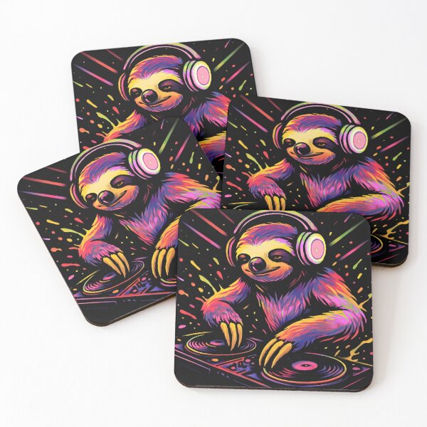 Item preview, Colorful DJ Sloth Music Lover Funny Animal Turntable designed and sold by Genius Geek.
