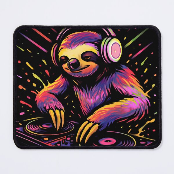 Item preview, Colorful DJ Sloth Music Lover Funny Animal Turntable designed and sold by Genius Geek.