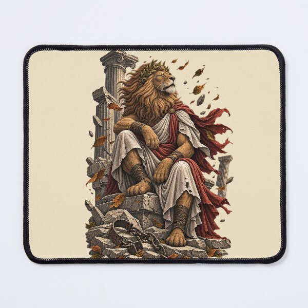 Item preview, Stoic Lion – Philosophical Strength Illustration designed and sold by Dogandesighn.