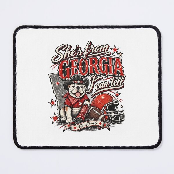 Item preview, She Is From Georgia I Can Tell Bulldog Cowboy Football Design designed and sold by PaulaRyan1.
