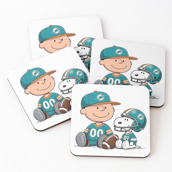 Item preview, Snoopy And Charlie Brown Miami Dolphins Football Fan designed and sold by DamianRoy88.