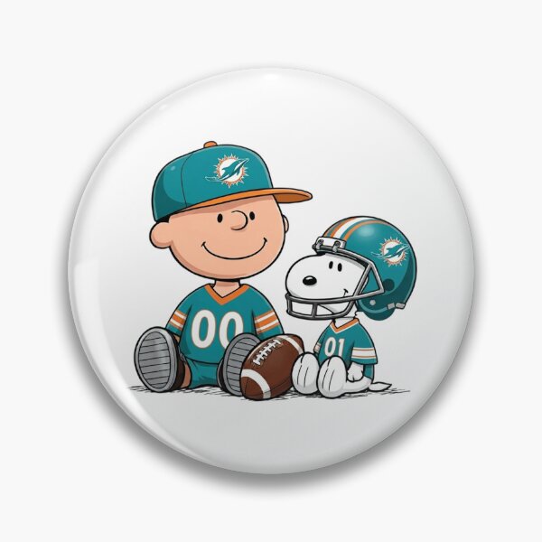 Item preview, Snoopy And Charlie Brown Miami Dolphins Football Fan designed and sold by DamianRoy88.