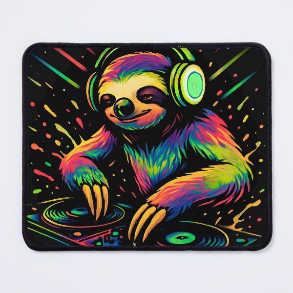 Item preview, Colorful Vinyl DJ Sloth Music Lover Funny Animal Turntable designed and sold by Genius Geek.