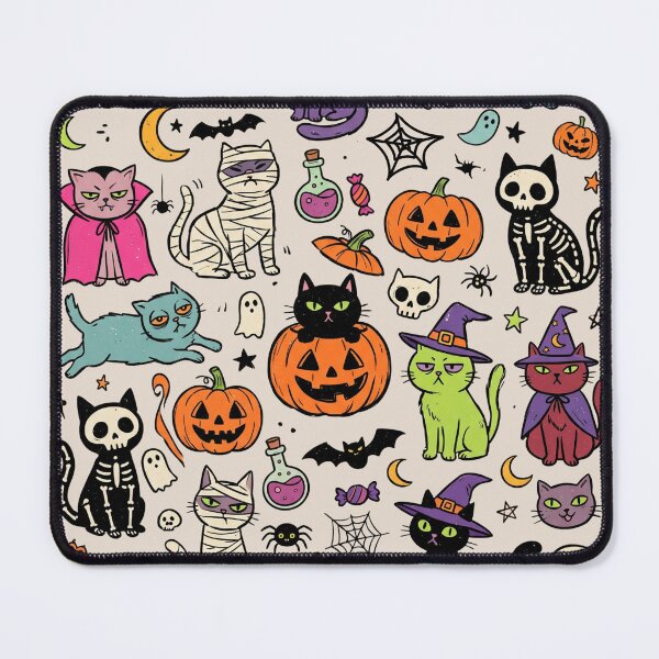 Item preview, Halloween Cats Pattern - Spooky Cute Black Cats designed and sold by dudelinart.