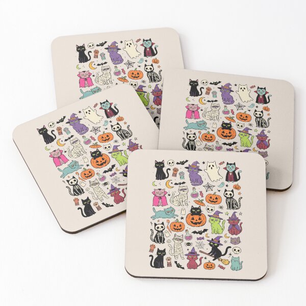 Item preview, Halloween Cats Pattern - Spooky Cute Black Cats designed and sold by dudelinart.