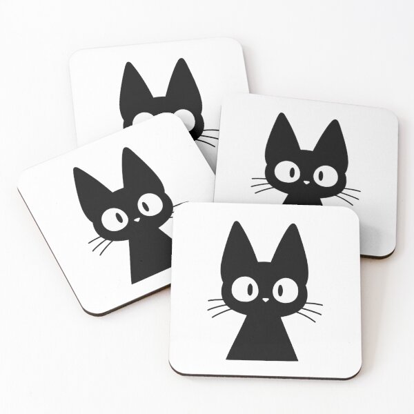 Item preview, Wide Eyed Black Cat Minimal Cute Illustration designed and sold by EgoSovereign.