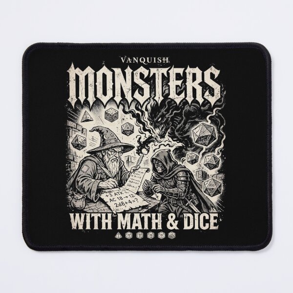 Item preview, Vanquish Monsters With Math And Dice Tabletop Art Funny TTRPG Meme designed and sold by Yellowriversss.