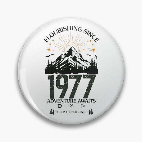 Item preview, 1977 Flourishing Since Mountain Adventure Birthday Design designed and sold by FlareCraftStudio.