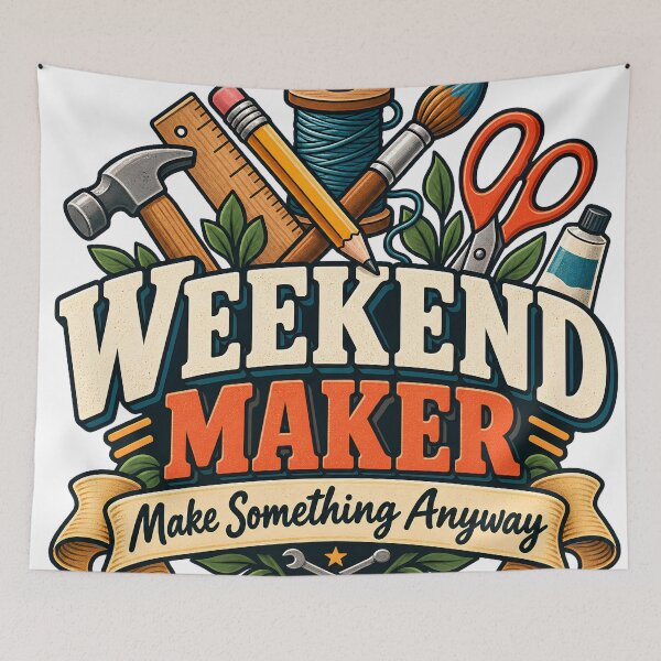 Item preview, Weekend Maker – Make Something Anyway Retro Hobby Club designed and sold by FindYouByZ.