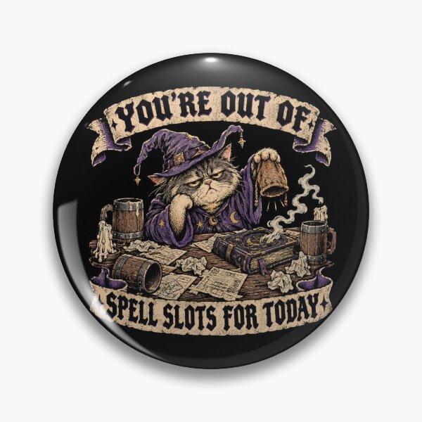 Item preview, Cranky Wizard Cat Out Of Spell Slots Tavern Art TTRPG Meme designed and sold by Yellowriversss.