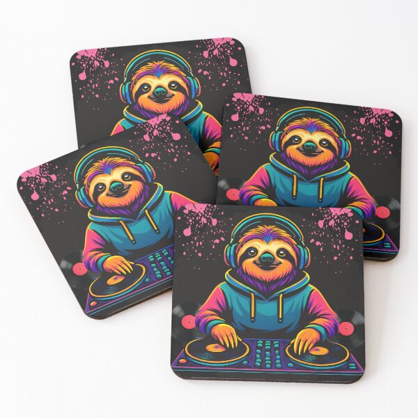 Item preview, Colorful Vinyl Female DJ Sloth Music Lover Funny Animal Turntable designed and sold by Genius Geek.