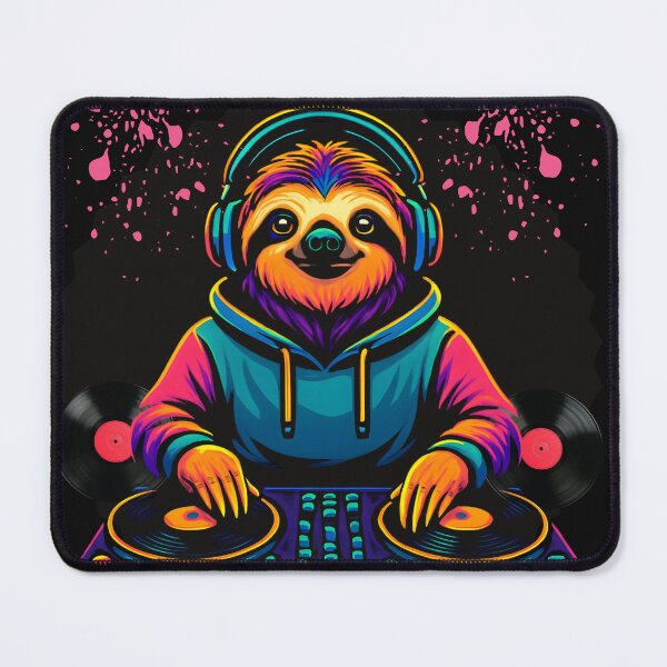 Item preview, Colorful Vinyl Female DJ Sloth Music Lover Funny Animal Turntable designed and sold by Genius Geek.