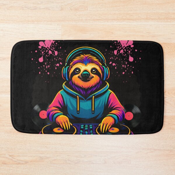 Item preview, Colorful Vinyl Female DJ Sloth Music Lover Funny Animal Turntable designed and sold by Genius Geek.