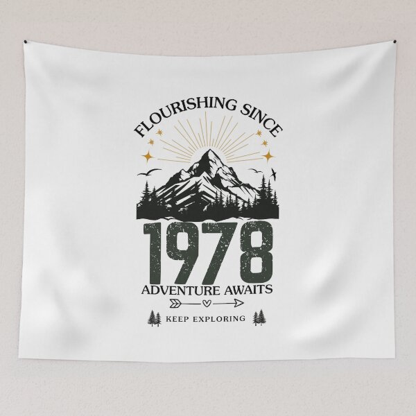 Item preview, 1978 Flourishing Since Mountain Adventure Birthday Design designed and sold by FlareCraftStudio.