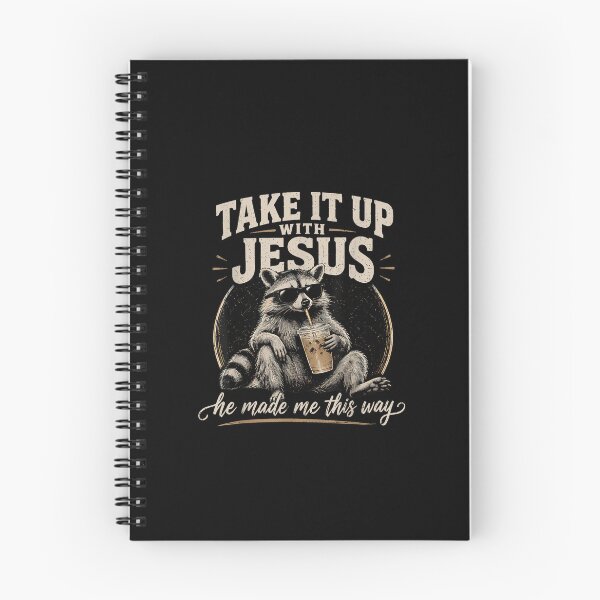 Item preview, Take It Up with Jesus He Made Me This Way Raccoon Christian designed and sold by HarinDonreka.