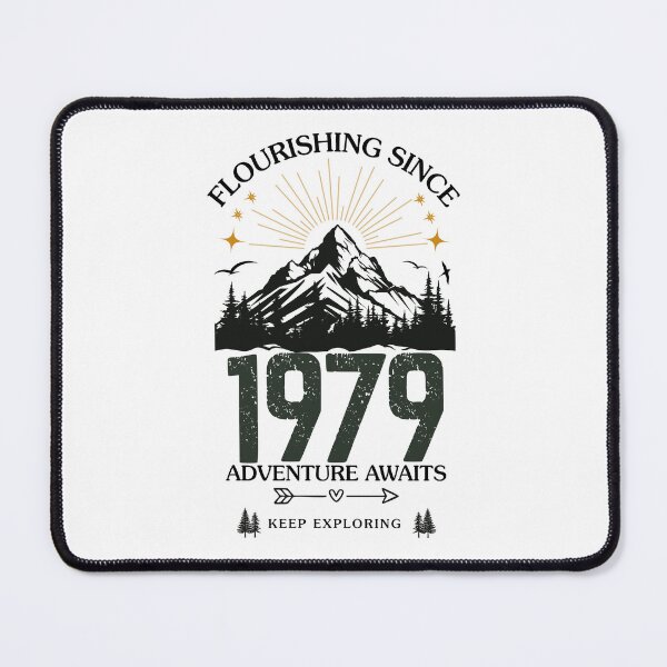 Item preview, 1979 Flourishing Since Mountain Adventure Birthday Design designed and sold by FlareCraftStudio.