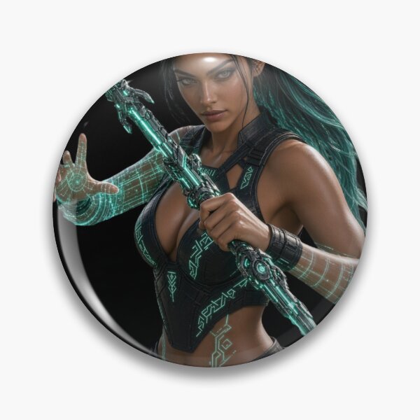 Item preview, Cyber Hunter Queen - Neon Mint Anime Warrior Girl designed and sold by EvolutionMerch.