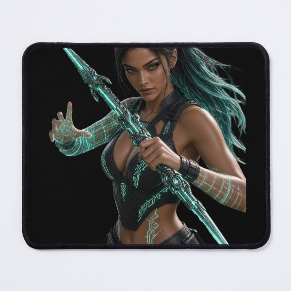 Item preview, Cyber Hunter Queen - Neon Mint Anime Warrior Girl designed and sold by EvolutionMerch.