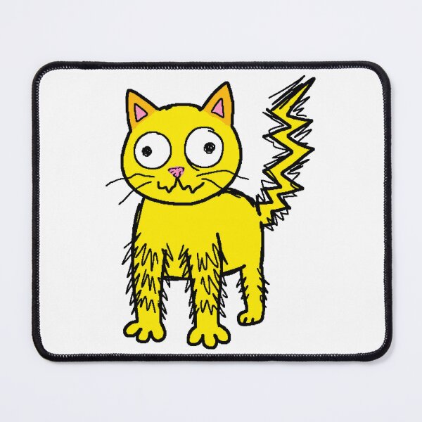 Item preview, Funny Crazy Electric Yellow Cat designed and sold by seven things shop.