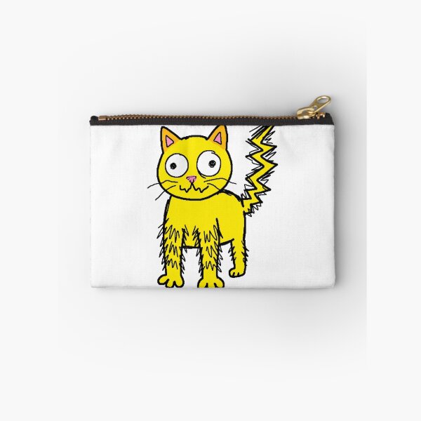 Item preview, Funny Crazy Electric Yellow Cat designed and sold by seven things shop.