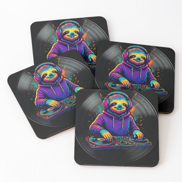 Item preview, Colorful Vinyl DJ Sloth Music Lover Funny Animal Turntable designed and sold by Genius Geek.