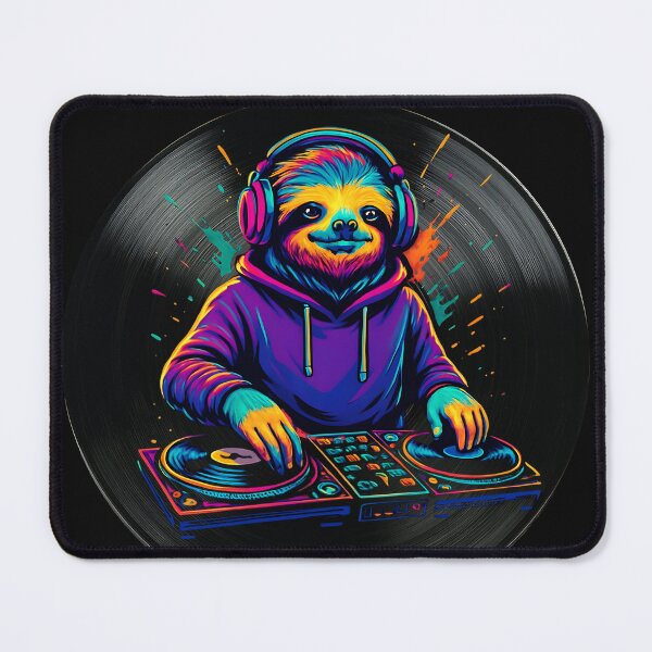 Item preview, Colorful Vinyl DJ Sloth Music Lover Funny Animal Turntable designed and sold by Genius Geek.