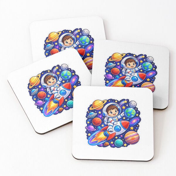 Item preview, Sticker for kids shirt  with space theme  designed and sold by Nmnml.