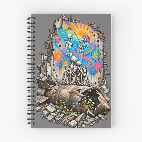 Item preview, Skeleton Couple Watching a Sunrise Mural designed and sold by Qenlo.