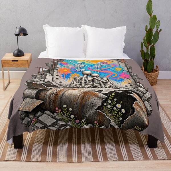 Item preview, Skeleton Couple Watching a Sunrise Mural designed and sold by Qenlo.