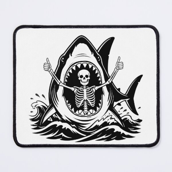Item preview, Skeleton Giving Thumbs Up Inside Shark designed and sold by Linework Studio.