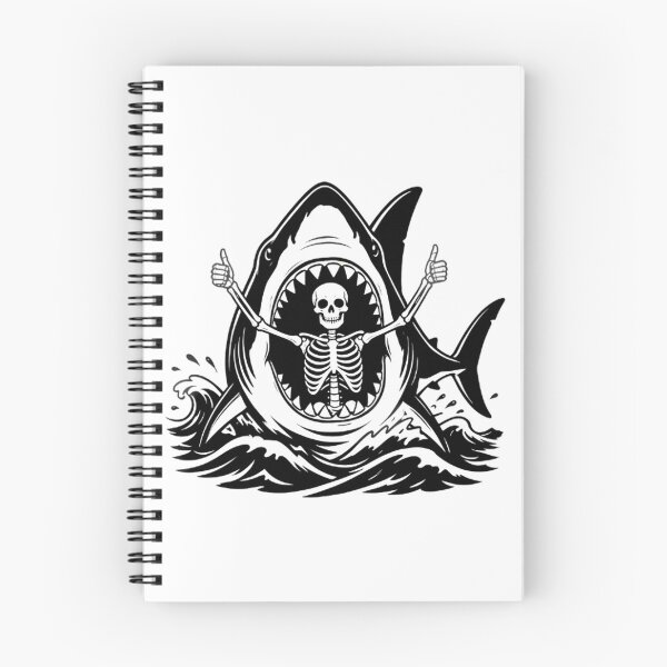 Item preview, Skeleton Giving Thumbs Up Inside Shark designed and sold by Linework Studio.