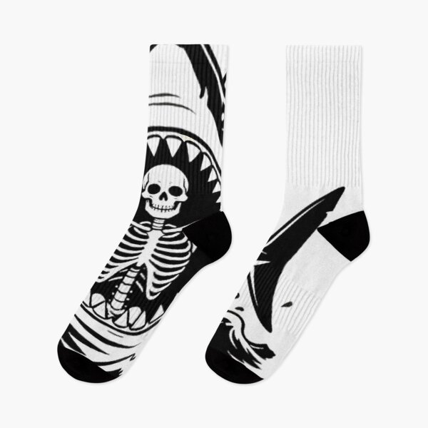 Item preview, Skeleton Giving Thumbs Up Inside Shark designed and sold by Linework Studio.