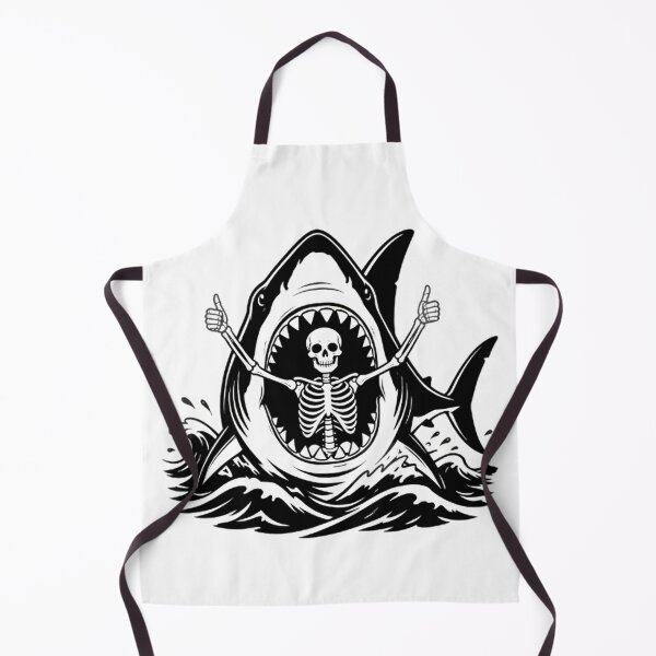 Item preview, Skeleton Giving Thumbs Up Inside Shark designed and sold by Linework Studio.
