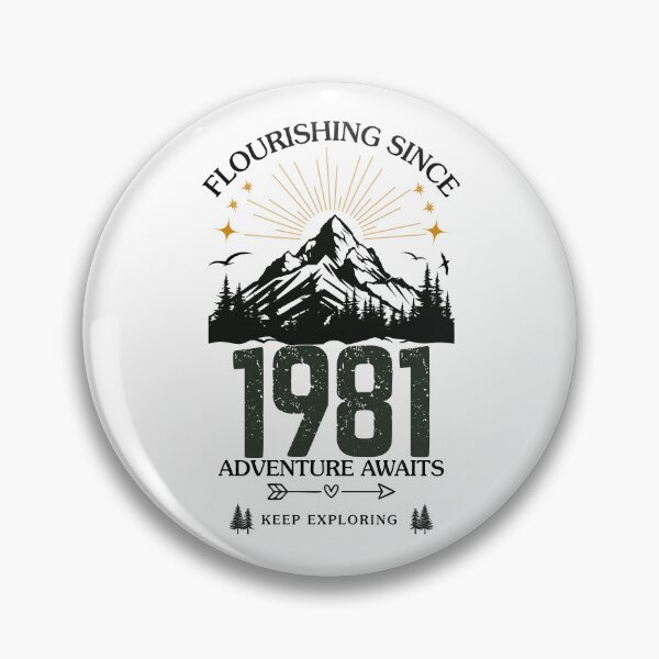 Item preview, 1981 Flourishing Since Mountain Adventure Birthday Design designed and sold by FlareCraftStudio.
