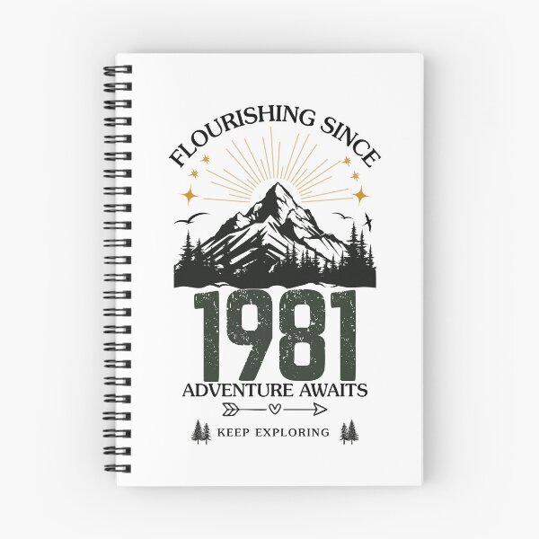 Item preview, 1981 Flourishing Since Mountain Adventure Birthday Design designed and sold by FlareCraftStudio.