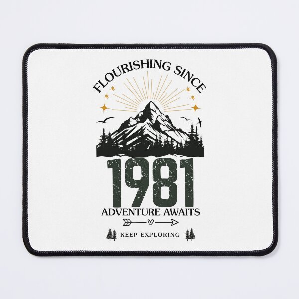 Item preview, 1981 Flourishing Since Mountain Adventure Birthday Design designed and sold by FlareCraftStudio.