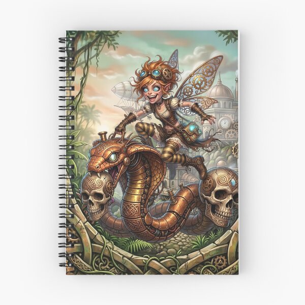 Item preview, Steampunk Fairy Riding a Mechanical Cobra designed and sold by nicky2342.