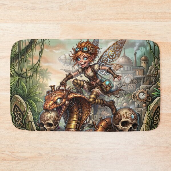 Item preview, Steampunk Fairy Riding a Mechanical Cobra designed and sold by nicky2342.