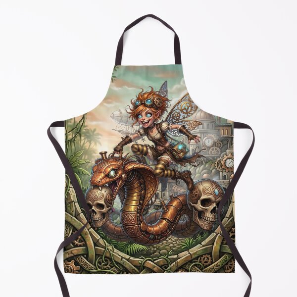 Item preview, Steampunk Fairy Riding a Mechanical Cobra designed and sold by nicky2342.