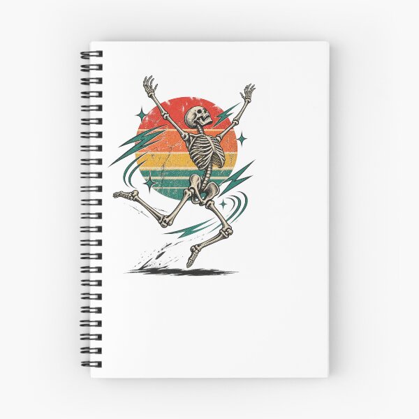 Item preview, Dancing Skeleton Retro Vintage Sunset Happy Vibes Design designed and sold by PaulaRyan1.