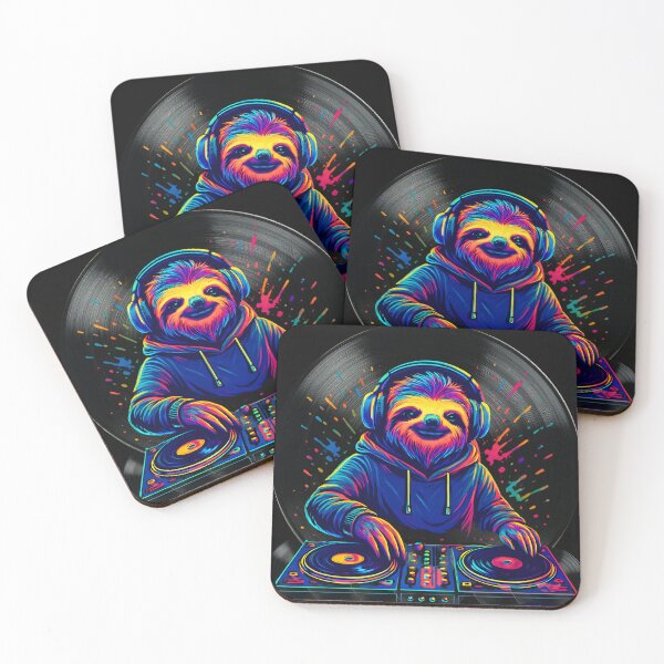 Item preview, Colorful Vinyl DJ Sloth Music Lover Funny Animal Turntable designed and sold by Genius Geek.