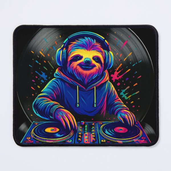 Item preview, Colorful Vinyl DJ Sloth Music Lover Funny Animal Turntable designed and sold by Genius Geek.
