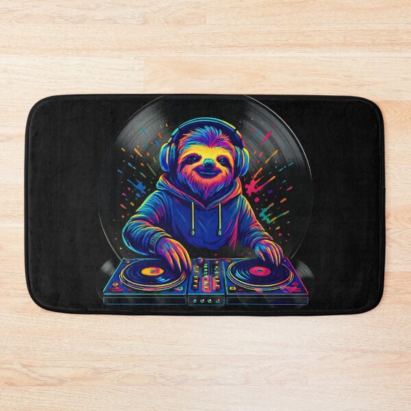Item preview, Colorful Vinyl DJ Sloth Music Lover Funny Animal Turntable designed and sold by Genius Geek.