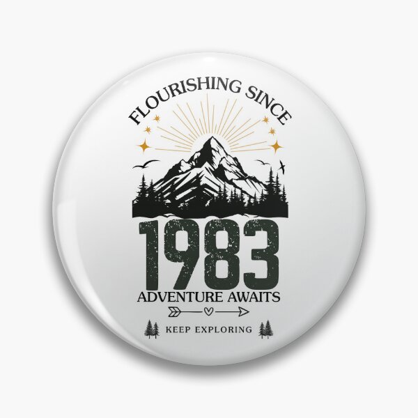 Item preview, 1983 Flourishing Since Mountain Adventure Birthday Design designed and sold by FlareCraftStudio.